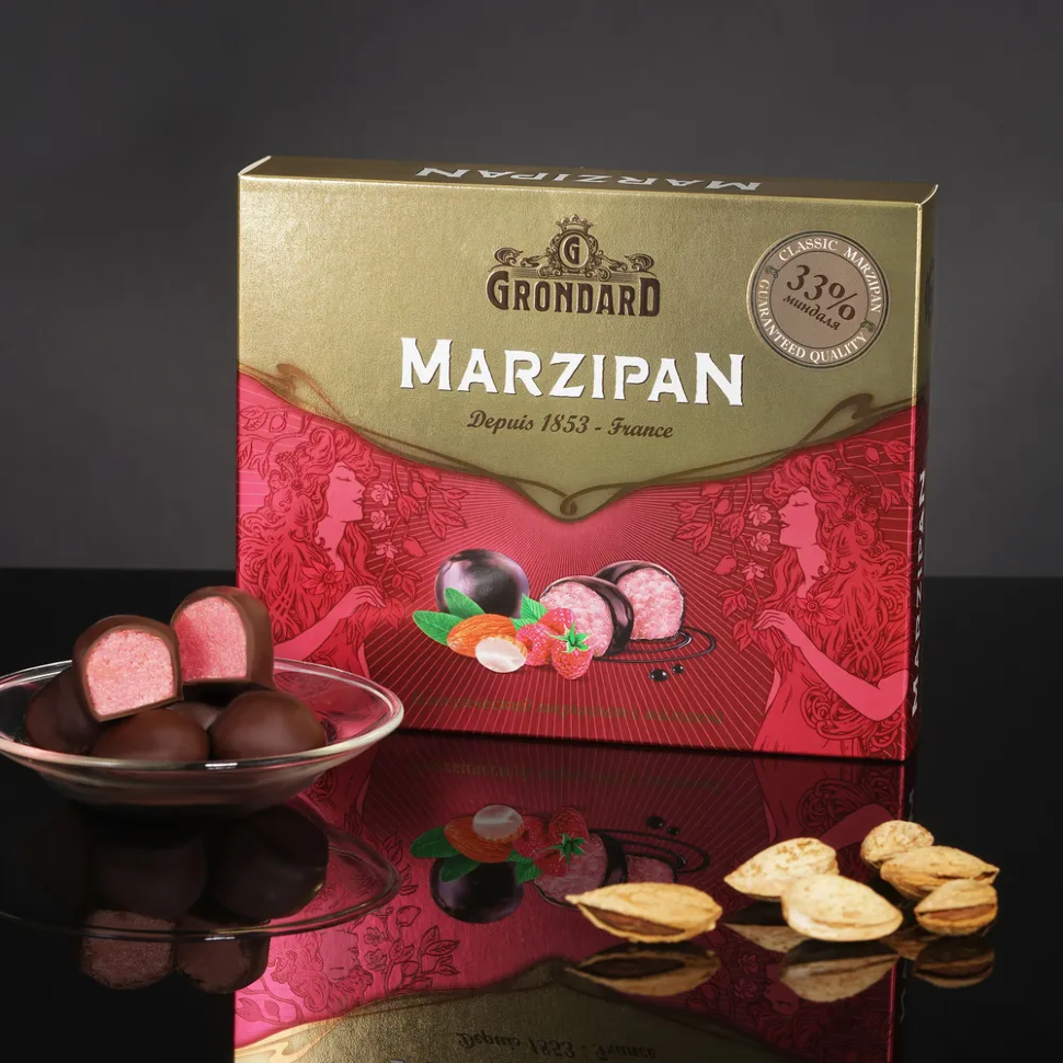  TM Grondard      (11120) Конфеты глазированные Марципановые Малина, 126г   в Севастополе